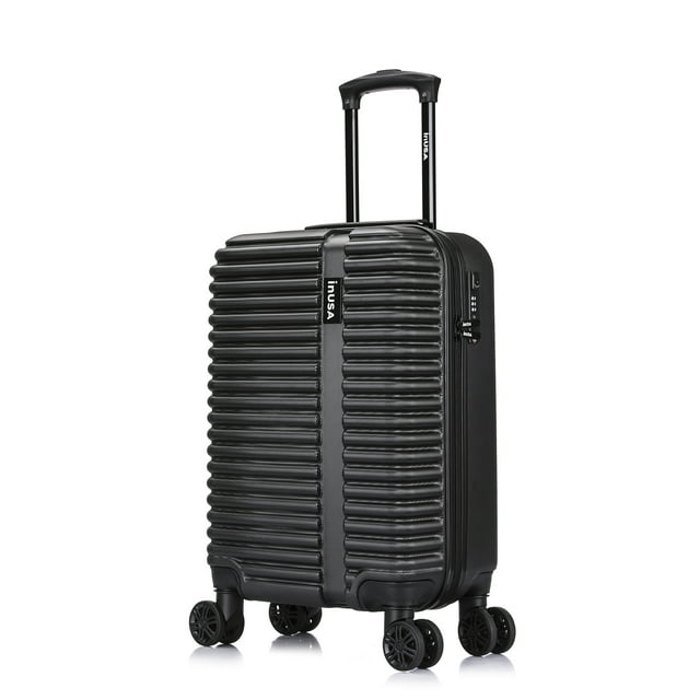 InUSA Ally 20" Hardside Lightweight Luggage with Spinner Wheels, Handle and Trolley, Black