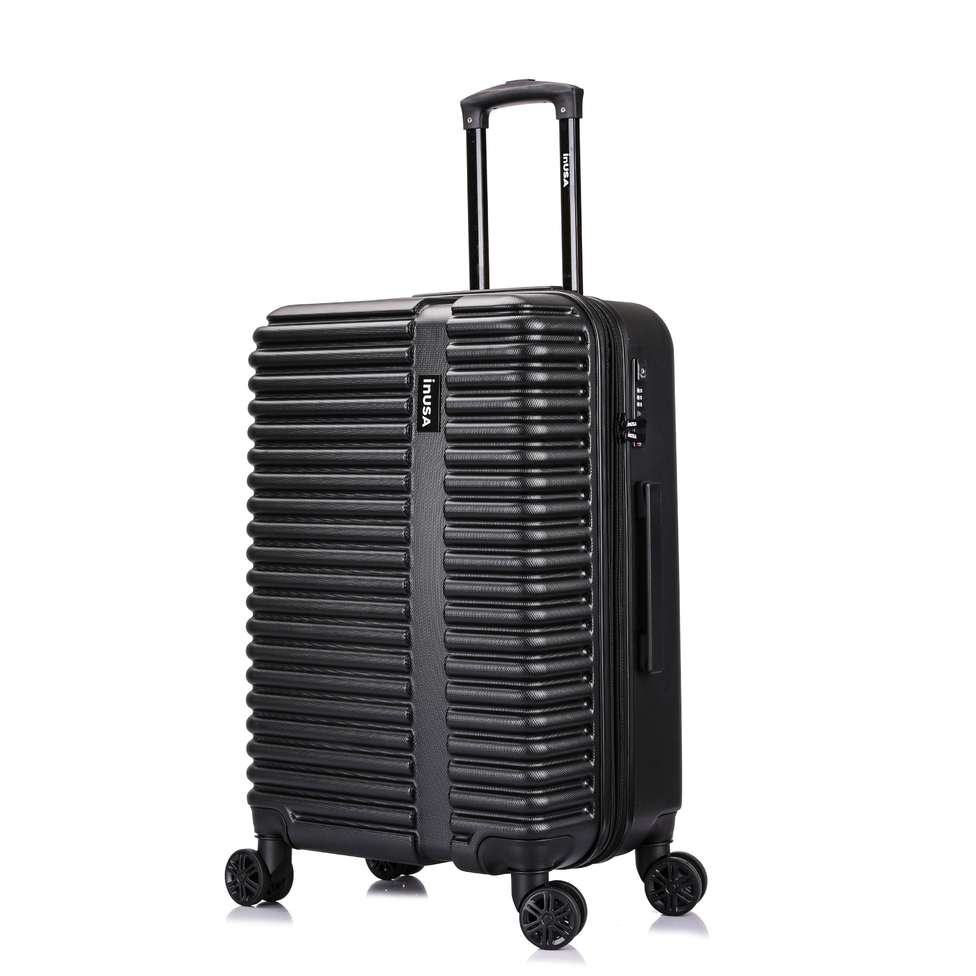InUSA Ally 24" Hardside Lightweight Luggage with Spinner Wheels, Handle and Trolley, Black - image 1 of 9