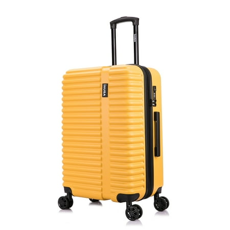 InUSA Ally 24" Hardside Lightweight Luggage with Spinner Wheels, Handle and Trolley, Mustard