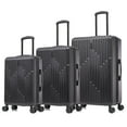 thumbnail image 1 of InUSA DRIP 3-Piece Hardside Luggage Sets with Spinner Wheels, Handle and Trolley, (20"/24"/28"), Black, 1 of 11