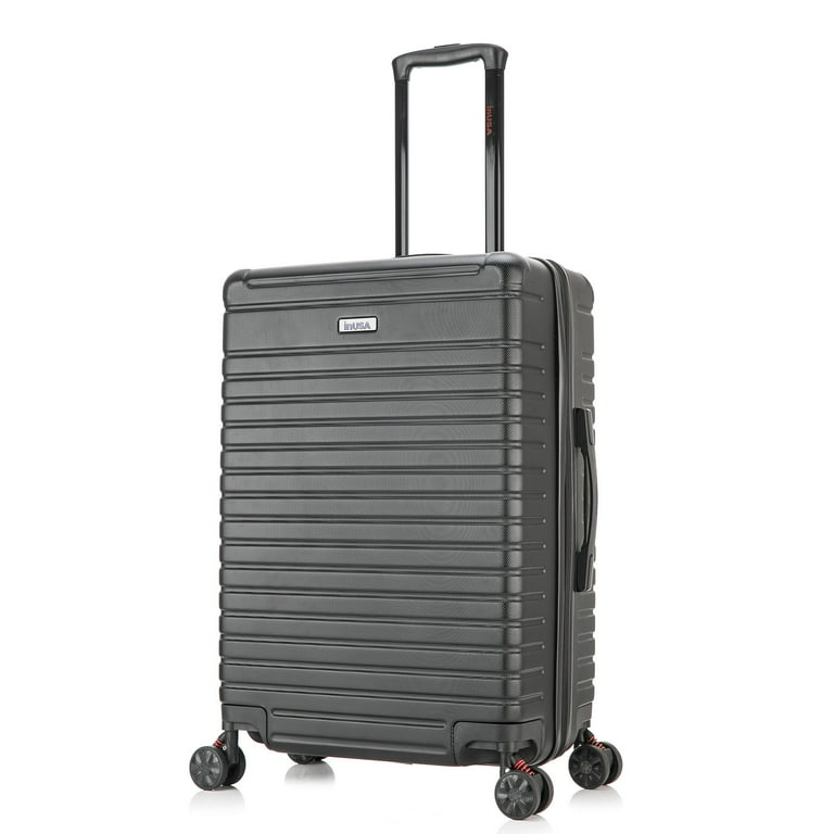 InUSA Deep 24 Hardside Lightweight Luggage with Spinner Wheels, Handle  Studs, Trolley, Black - Walmart.com