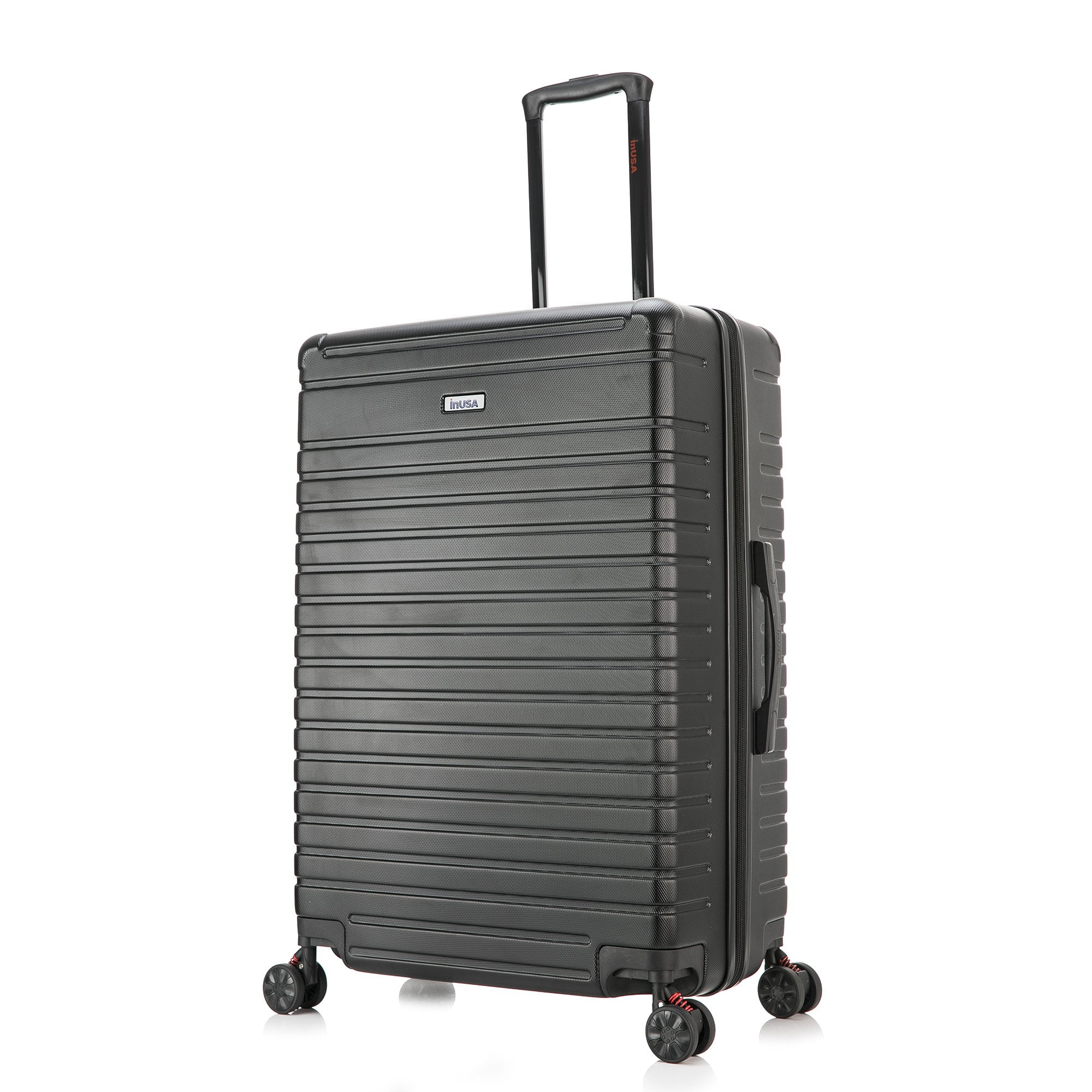 InUSA Deep 28" Hardside Lightweight Luggage with Spinner Wheels, Handle, Studs, Trolley, Black
