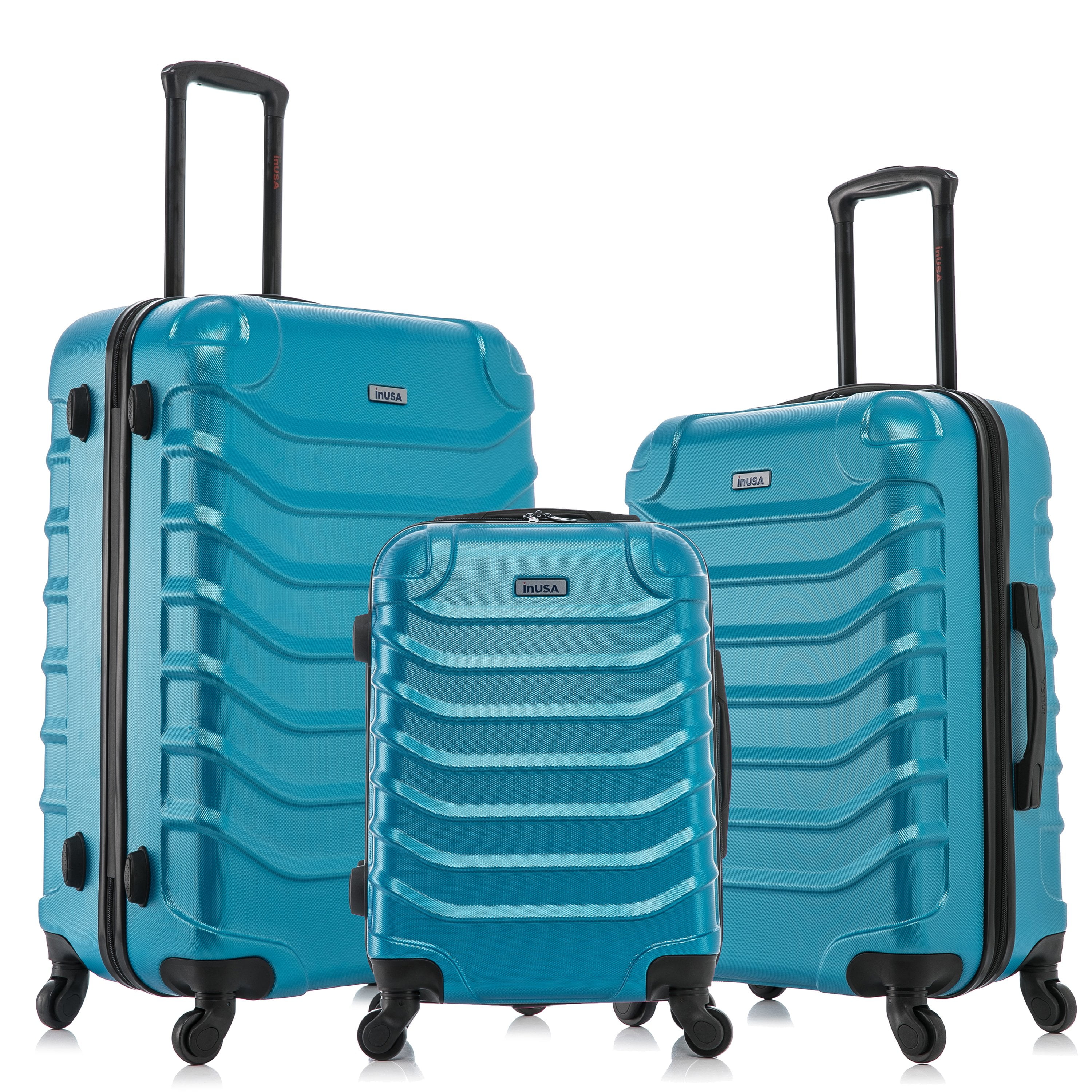 InUSA Endurance 3-Piece Hardside Luggage Sets with Spinner Wheels, Handle,  Trolley, (202428), Teal - Walmart.com