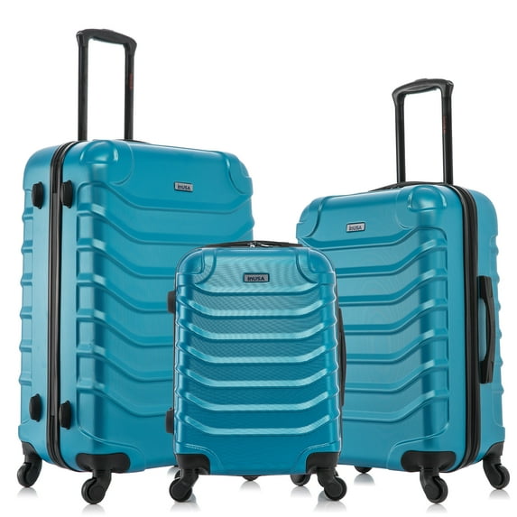 InUSA Endurance 3-Piece Hardside Luggage Sets with Spinner Wheels, Handle, Trolley, (20"/24"/28"), Teal
