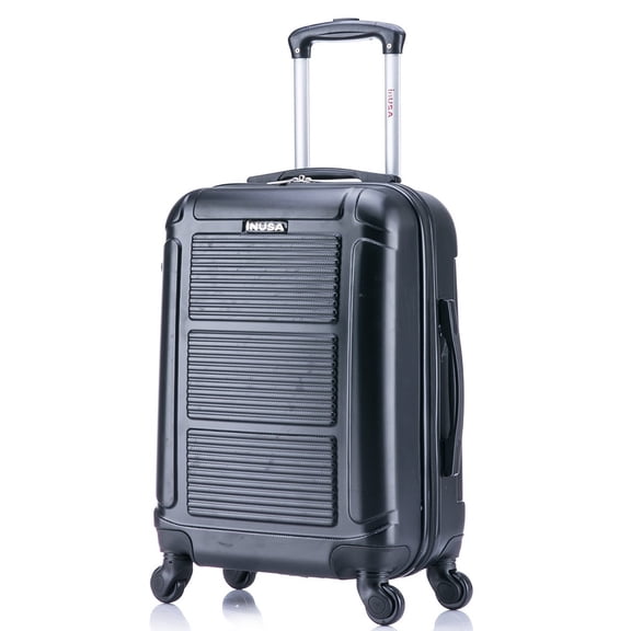 InUSA Pilot 20" Hardside Lightweight Luggage with Spinner Wheels, Handle, and Trolley, Black