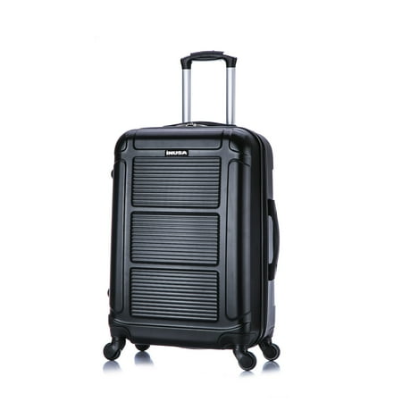 InUSA Pilot 24" Hardside Lightweight Luggage with Spinner Wheels, Handle, and Trolley, Black