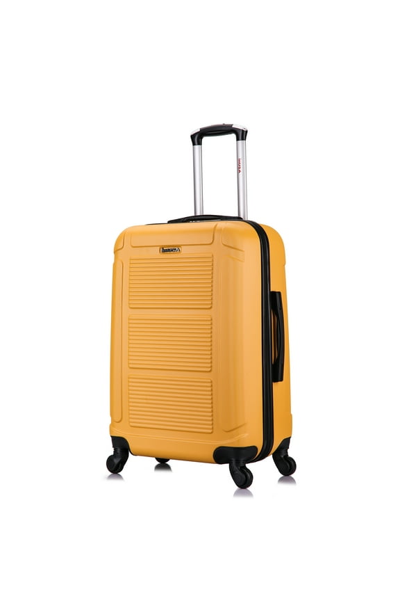 Pilot 24" Hardside Lightweight Luggage with Spinner Wheels, Handle, and Trolley, Mustard