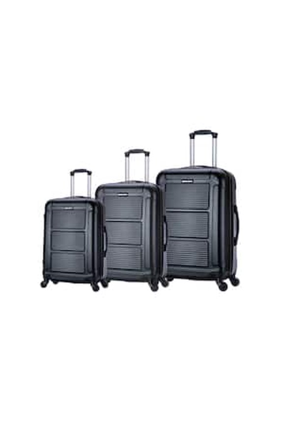 Pilot 3-Piece Plastic Luggage Set, Black (IUPILSML-COA)