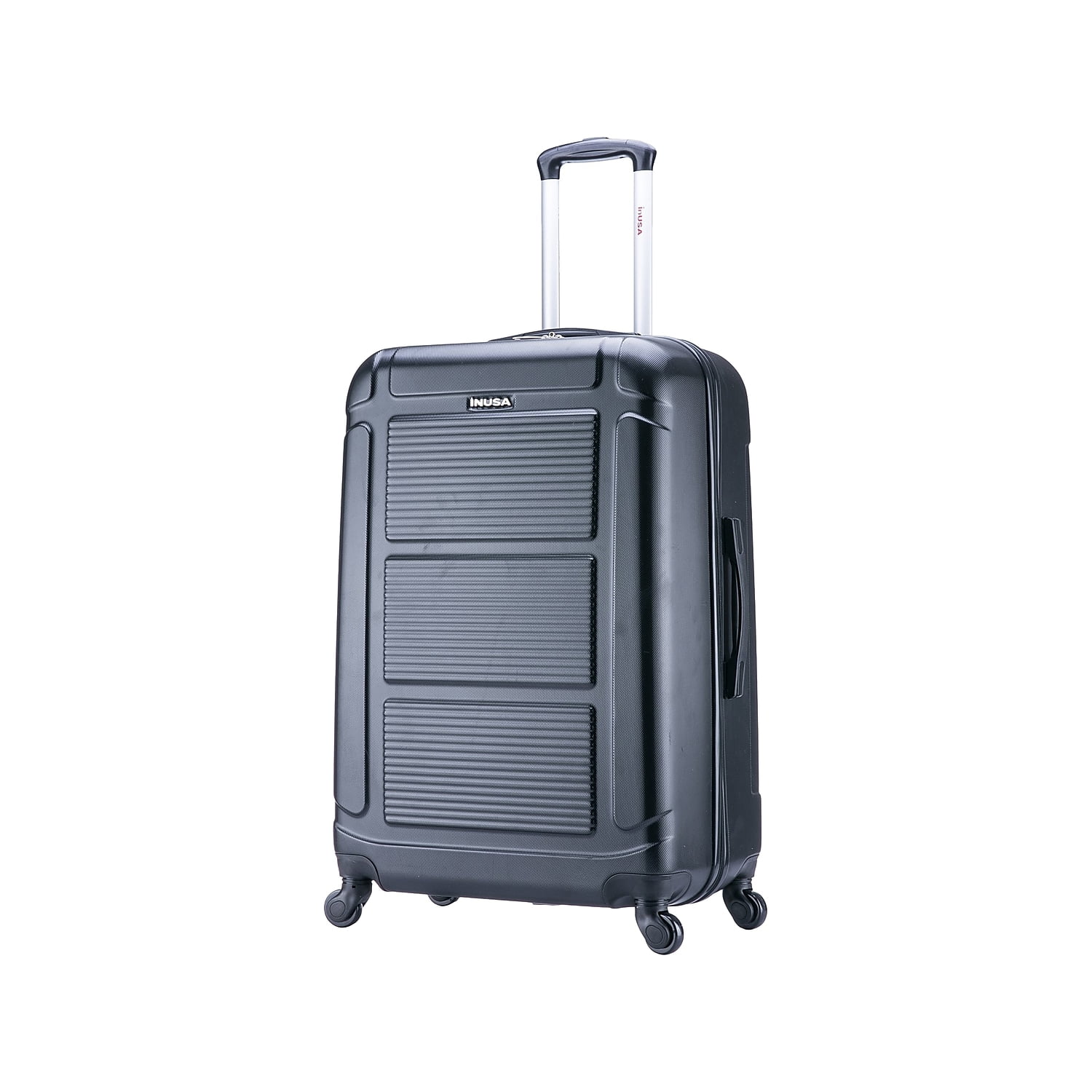 InUSA Pilot Large Plastic 4-Wheel Spinner Luggage Black (IUPIL00L-COA)