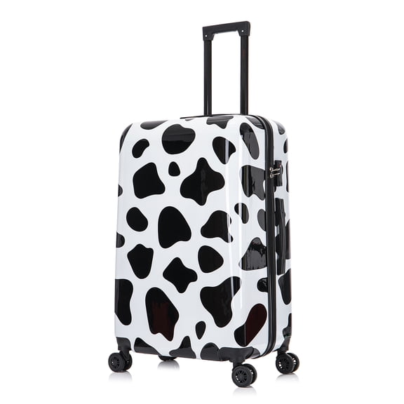 InUSA Print 28" Hardside Lightweight Luggage with Spinner Wheels, Handle and Trolley, Cow