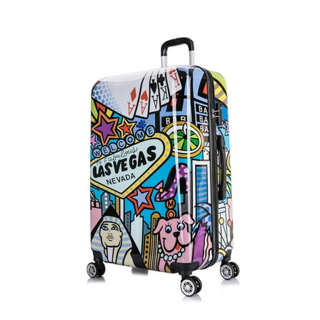 InUSA Print 28" Hardside Lightweight Luggage with Spinner Wheels, Handle and Trolley, Las Vegas