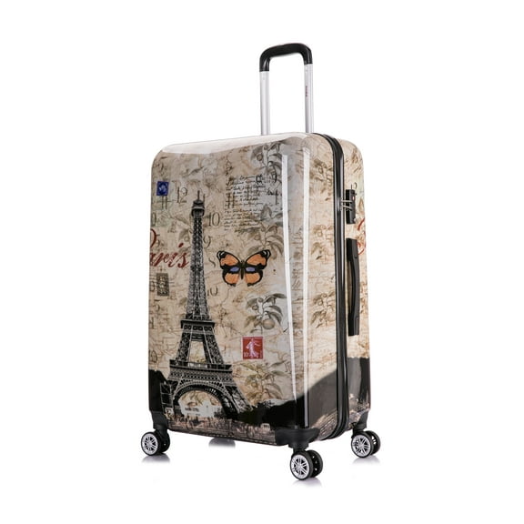 InUSA Print 28" Hardside Lightweight Luggage with Spinner Wheels, Handle and Trolley, Paris