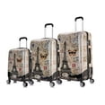 thumbnail image 1 of InUSA Print 3-Piece Hardside Luggage Sets with Spinner Wheels, Handle, Trolley, (20"/24"/28"), Paris, 1 of 10