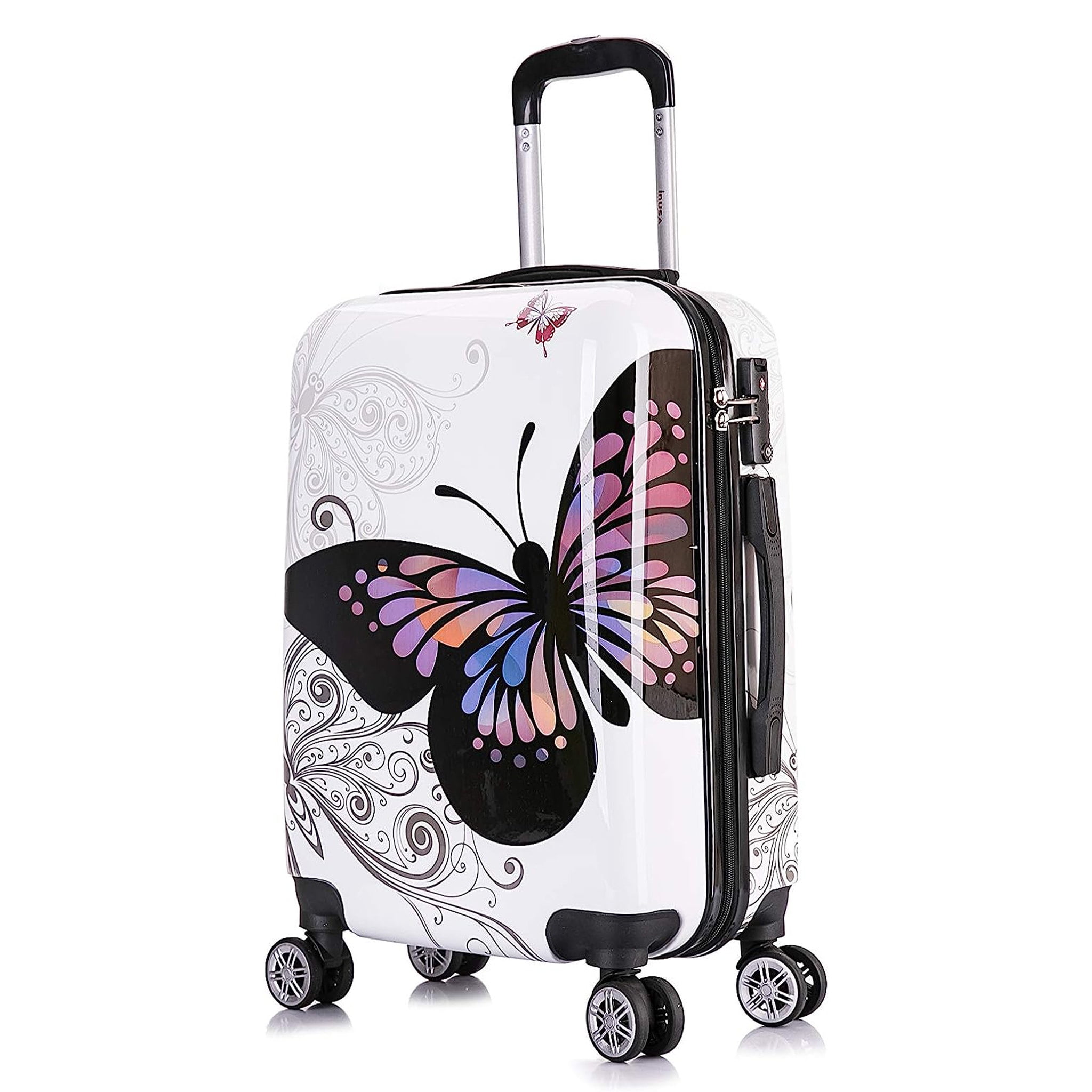 InUSA Prints 24" Hardside Checked Luggage with Spinner Wheels, Handle