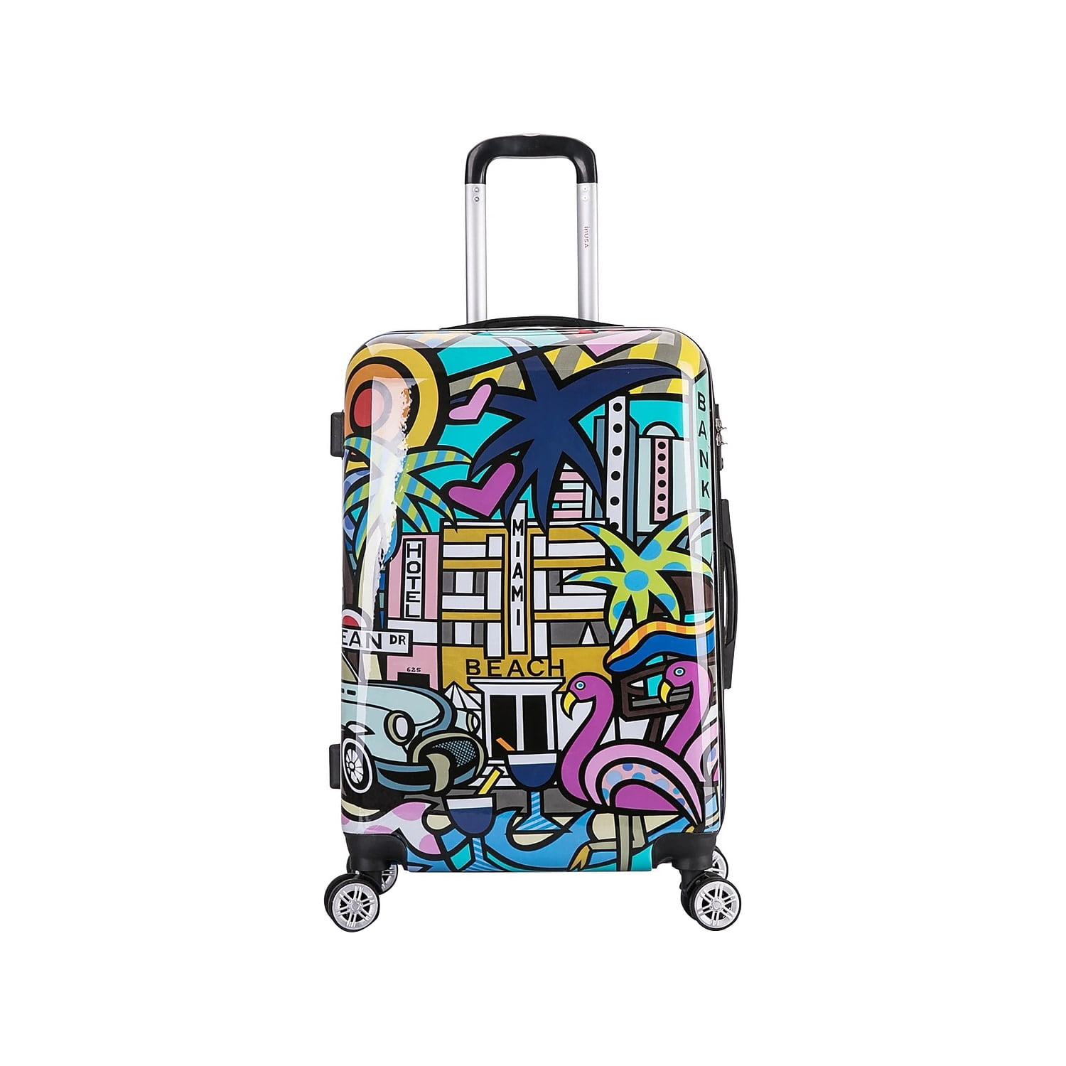 InUSA Prints PC/ABS Plastic 4-Wheel Spinner Luggage Miami (IUAPC00M-MIA)