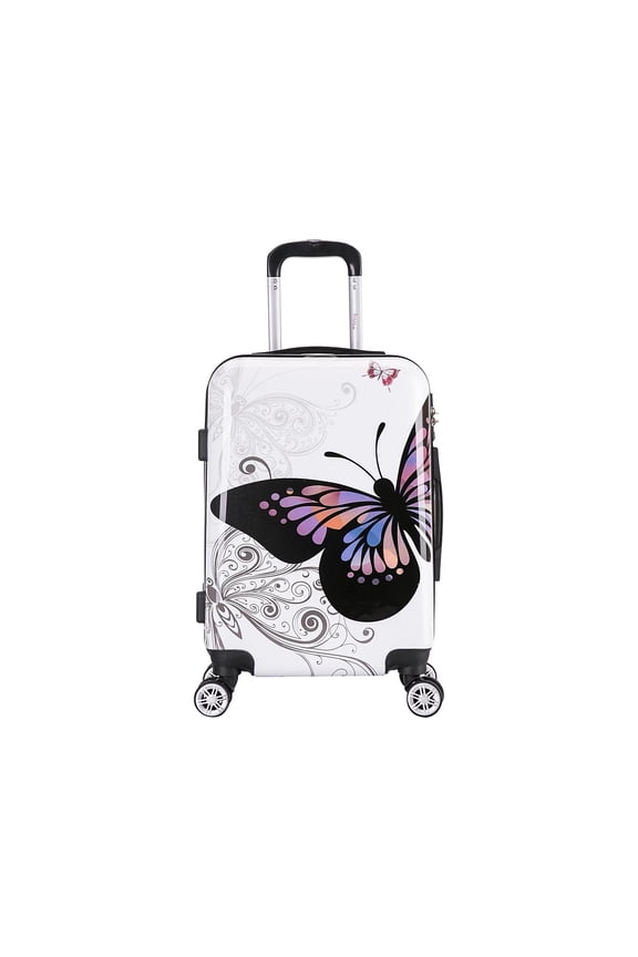 Prints PC/ABS Plastic Carry-On Luggage Butterfly (IUAPC00S-BUT)