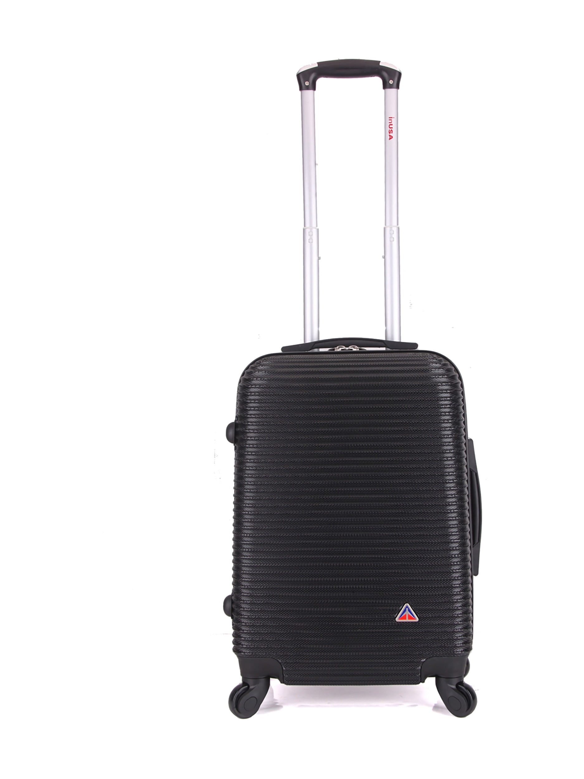InUSA Royal 20" Hardside Lightweight Luggage with Spinner Wheels, Handle, and Trolley, Black