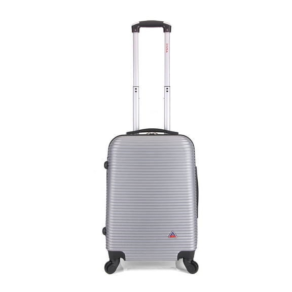InUSA Royal 20" Hardside Lightweight Luggage with Spinner Wheels, Handle, and Trolley, Silver