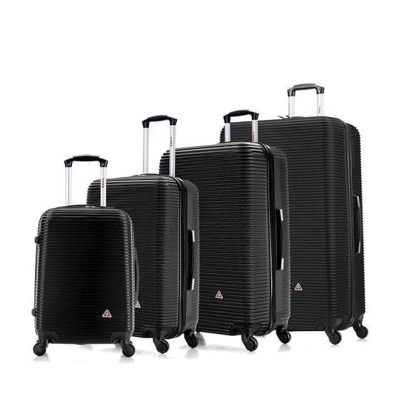 InUSA Royal 4-Piece Hardside Luggage Sets with Spinner Wheels, Handle, Trolley, (20"/24"/28"/32"), Black