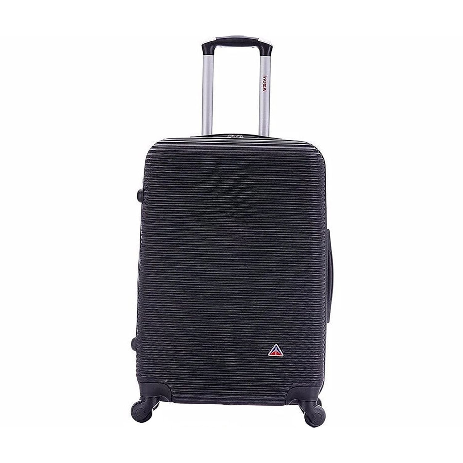 InUSA Royal Medium Plastic 4-Wheel Spinner Luggage Black (IUROY00M-BLK ...