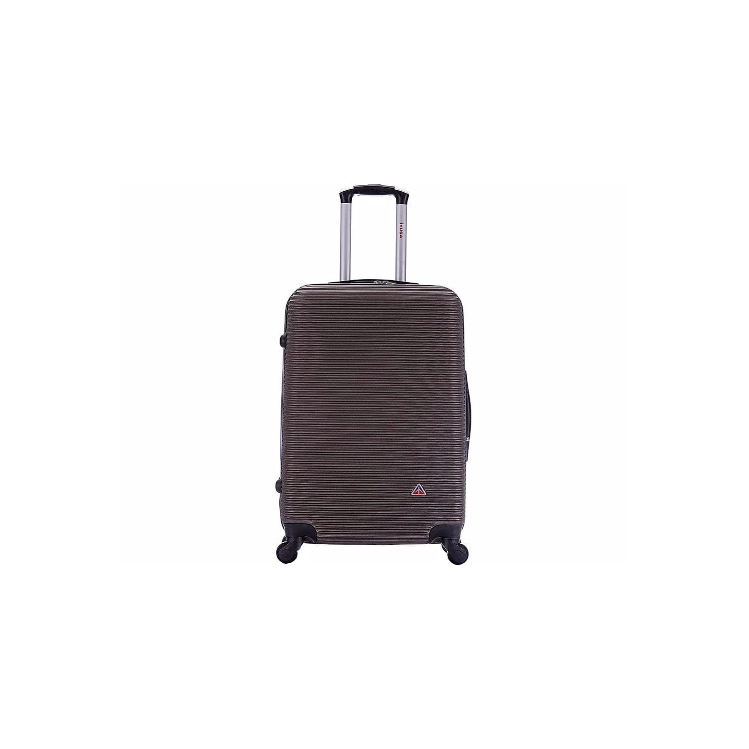 InUSA Royal Medium Plastic 4-Wheel Spinner Luggage Brown (IUROY00M-BRO)