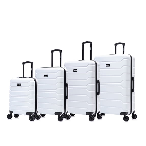 InUSA TREND 4-Piece Luggage Sets with Spinner Wheels, Handle, Trolley, (20"/24"/28"/32"), White