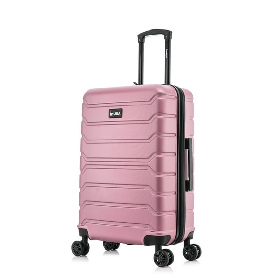 InUSA Trend 24" Hardside Lightweight Luggage with Spinner Wheels, Handle, and Trolley, Rose Gold