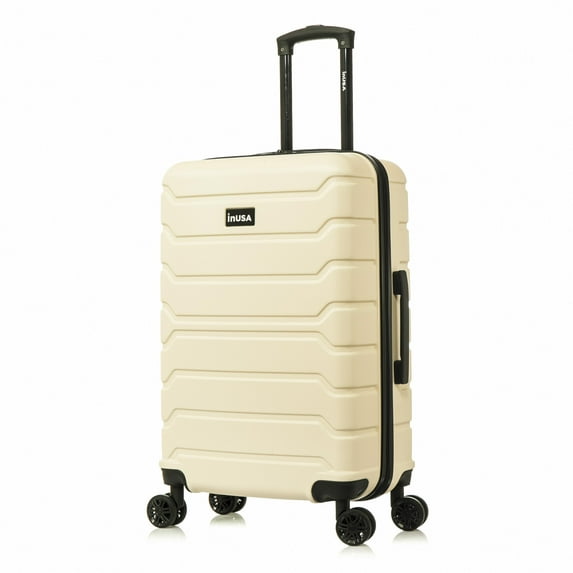 InUSA Trend 24" Hardside Lightweight Luggage with Spinner Wheels, Handle, and Trolley, Sand