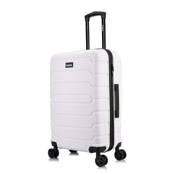 InUSA Trend 24" Hardside Lightweight Luggage with Spinner Wheels, Handle, and Trolley, White