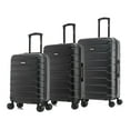thumbnail image 1 of InUSA Trend 3-Piece Hardside Luggage Sets with Spinner Wheels, Handle, Trolley, (20"/24"/28"), Black, 1 of 13