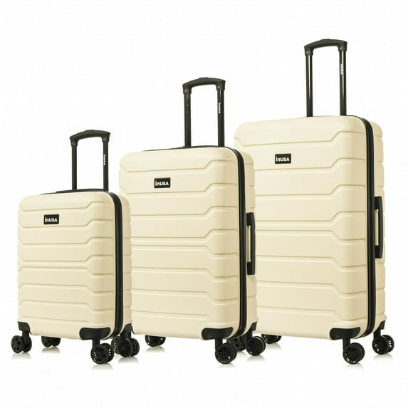 InUSA Trend 3-Piece Hardside Luggage Sets with Spinner Wheels, Handle, Trolley, (20"/24"/28"), Sand