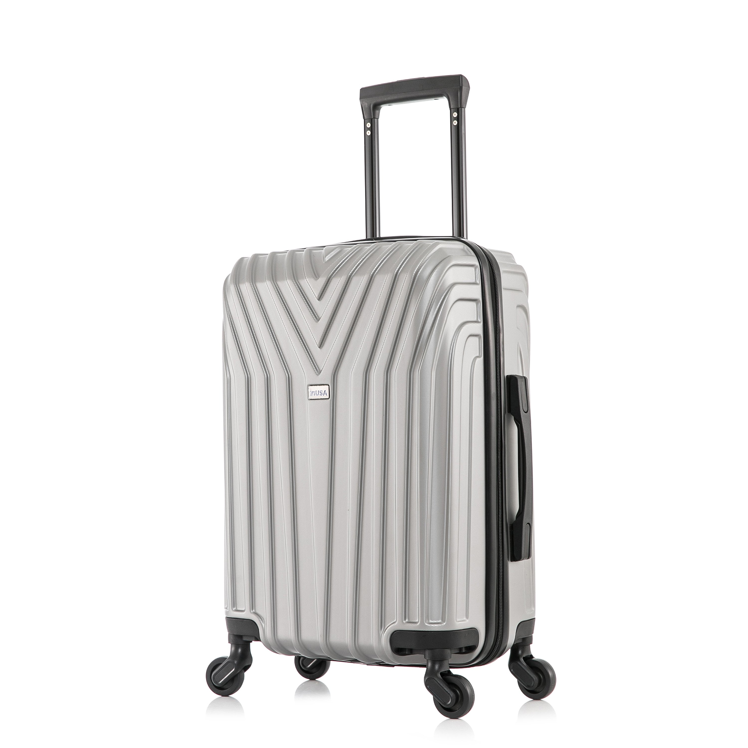 InUSA Vasty 20" Hardside Lightweight Luggage with Spinner Wheels, Handle, and Trolley, Gray