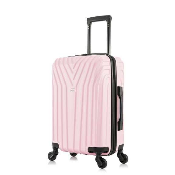InUSA Vasty 20" Hardside Lightweight Luggage with Spinner Wheels, Handle, and Trolley, Pink