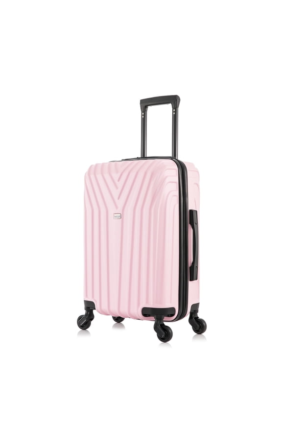 Vasty 20" Hardside Lightweight Luggage with Spinner Wheels, Handle, and Trolley, Pink