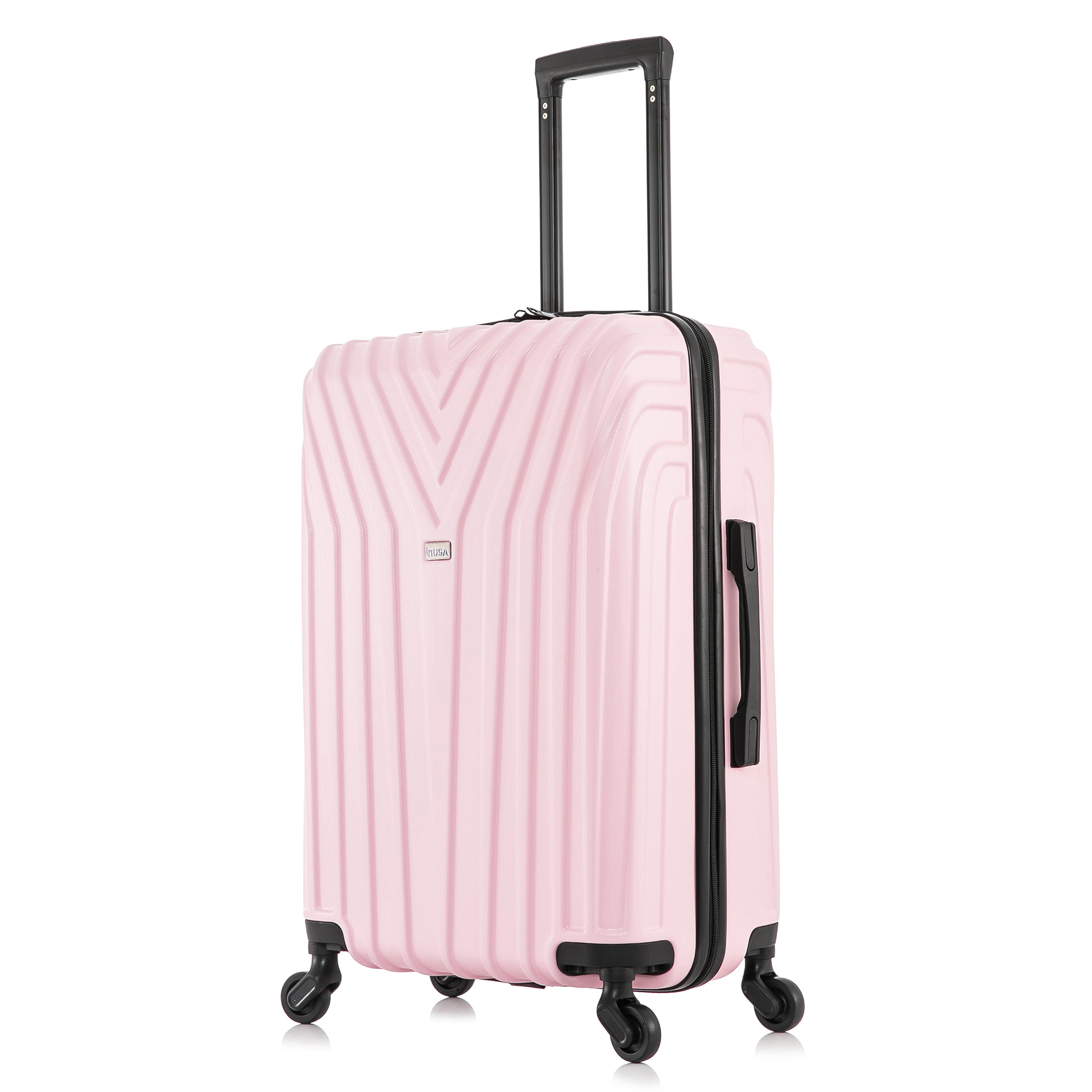 InUSA Vasty 24" Hardside Lightweight Luggage with Spinner Wheels, Handle, and Trolley, Pink