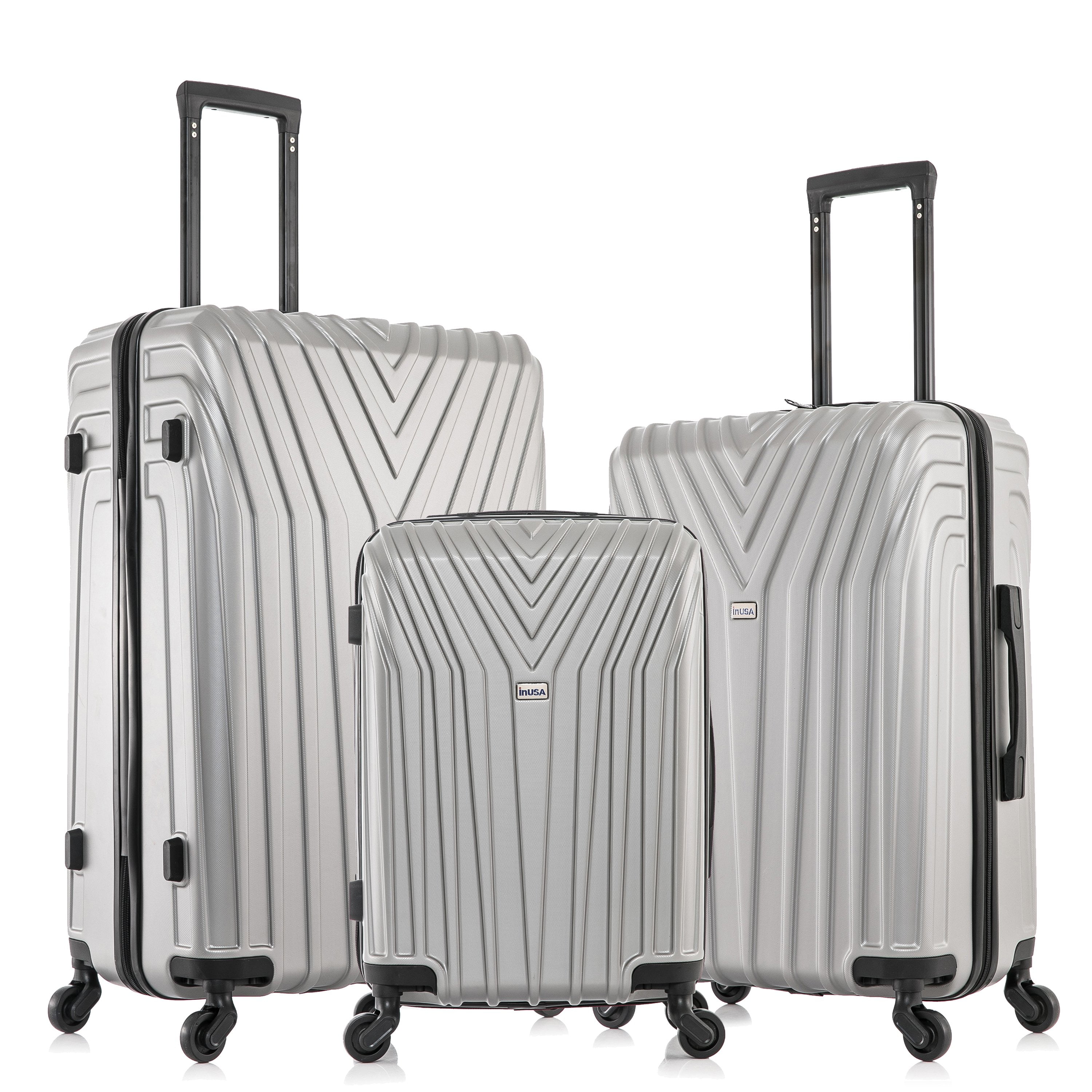 Luggage Suitcase 3-Piece Sets Hardside Carry-on luggage with Spinner Wheels  20 in./24 in./28 in. GR-211-SG - The Home Depot