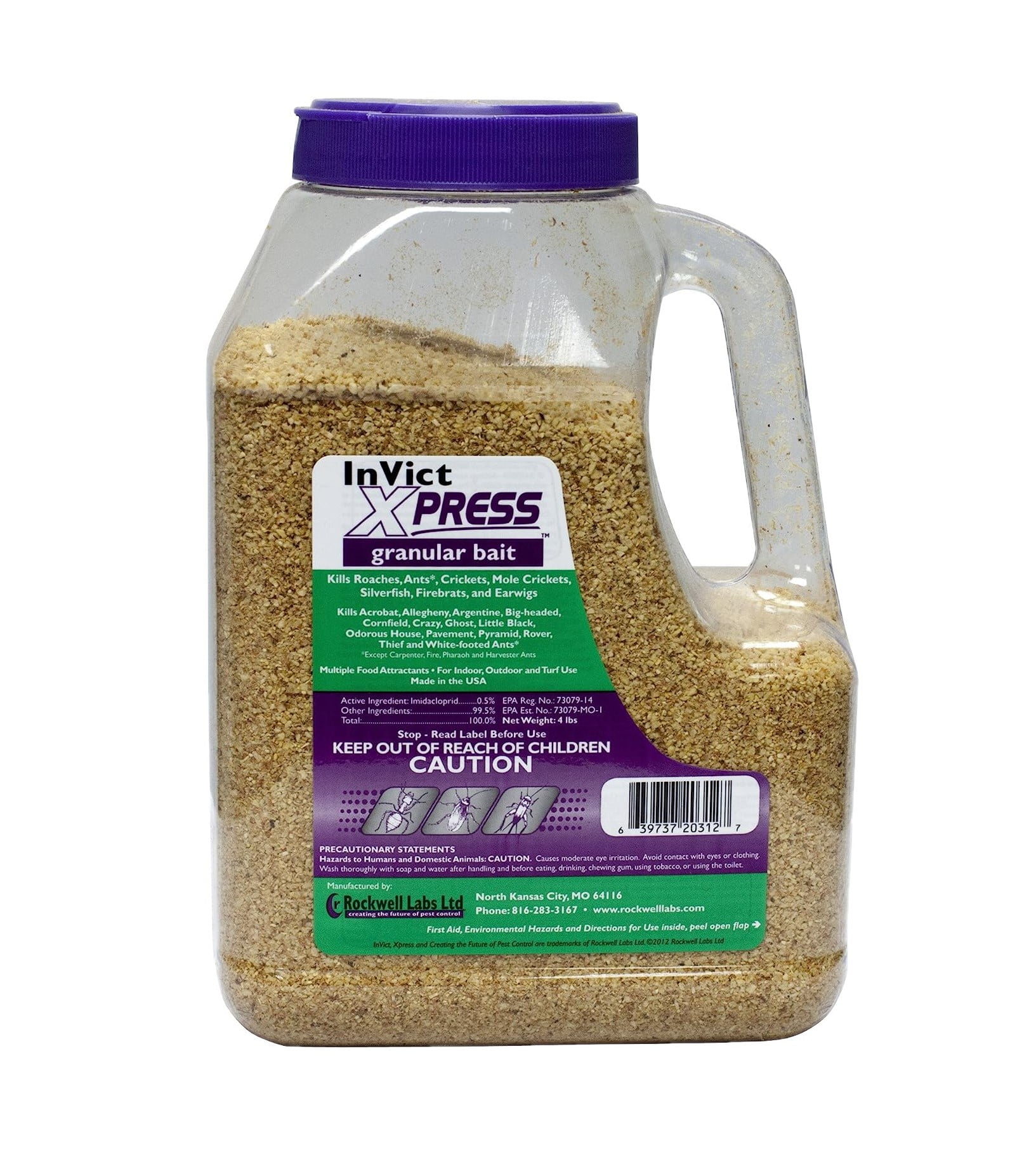 InVict Express Granular Broad-Spectrum Insect Bait - 4 lb Shaker Jug by Rockwell Labs