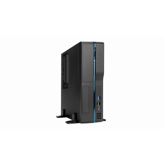 InWin BL631 Slim Micro-ATX Mini-ITX Small Form Factor Desktop PC Case with 450W TFX Power Supply Pre-Installed, 11.5L, USB 3.0 Front Ports, 4 Expansion Slots, Black
