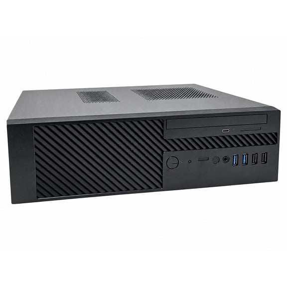 InWin CK722 9L Slim Micro-ATX Mini-ITX Small Form Factor Desktop PC Case with 450W TFX Power Supply Pre-Installed, USB Type-C and USB 3.0 Front Ports, 80mm PWM Fan, 4 Low-Profile Slots, Black