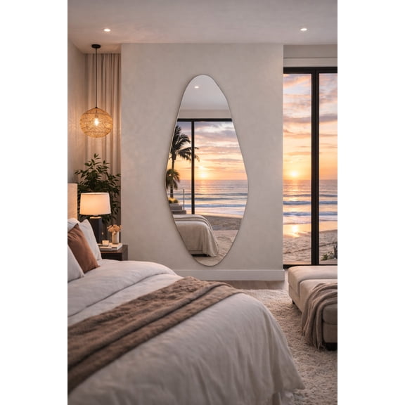 Ina Irregular Full Length Wall Mirror - Handmade Asymmetrical Mirror