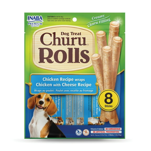Inaba Cheese & Chicken Flavor Soft Stick Treats for Dogs, 0.42 oz. 32 Pieces