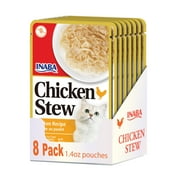 Inaba Chicken Stew Complement/Topper Cat Treat, Eight 1.4 oz Pouches, Chicken