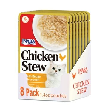 Inaba Chicken Stew Complement/Topper Cat Treat, Eight 1.4 oz Pouches, Chicken