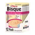 thumbnail image 1 of Inaba Churu Bisque Lickable Wet Cat Topper, 1.4 oz Pouch, 12 Pouches, Tuna with Salmon, 1 of 7