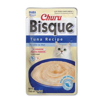INABA Churu Bisque Lickable Wet Cat Topper, 1.4 oz Pouch, Tuna