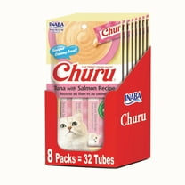 Inaba Churu Creamy, Lickable Purée Cat Treat, 0.5 oz Tube, 32 Tubes, Tuna with Salmon