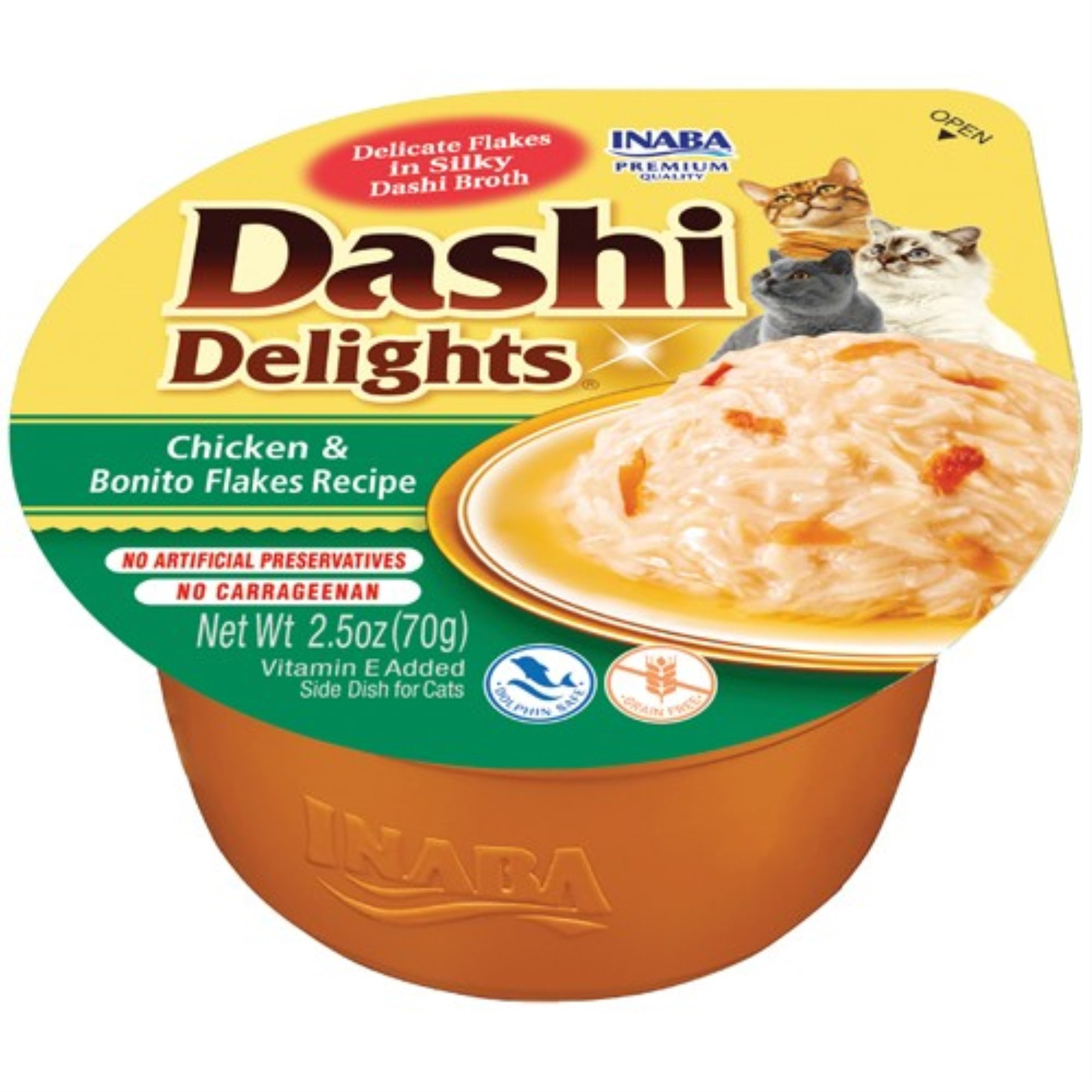 Inaba Dashi Delights Chicken & Bonito Flakes Flavored Bits in Broth Cat
