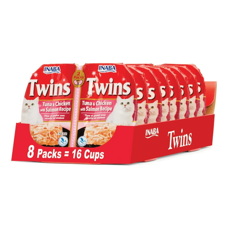 Inaba Cat Twin Cups Tuna & Chicken With Salmon Recipe Cat Food Topper Inaba Cat Twin Cups Tuna & Chicken With Salmon Recipe Cat Food Topper