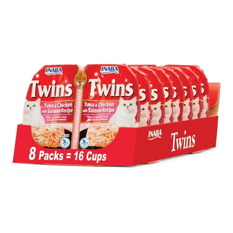 Inaba Cat Twin Cups Tuna & Chicken With Salmon Recipe Cat Food Topper Inaba Cat Twin Cups Tuna & Chicken With Salmon Recipe Cat Food Topper