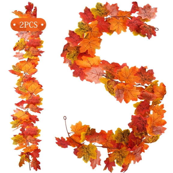 Inadays 13Ft Fall Decor, 2 Pack Fall Garland for Mantle, Fall Decorations for Home, Thanksgiving Decor for Thanksgiving Decorations Indoor, Autumn Garland for Autumn Decor Outdoor